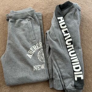 Abercrombie Grey Logo Sweatpants and zip up lot